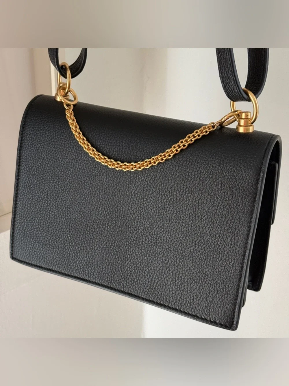 Tory Burch Miller Shoulder Bag Natural Grain Leather with Braided Strap & Chain - Picture 2 of 8